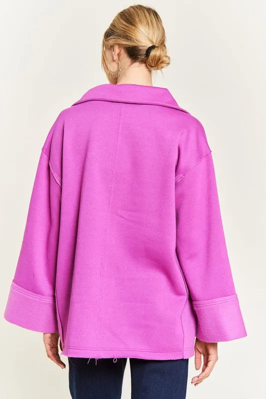 HIGH COLLAR OVERSIZED KNIT TOP