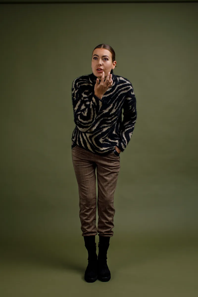 Inzagi - Kenya Roll Neck Knit Black