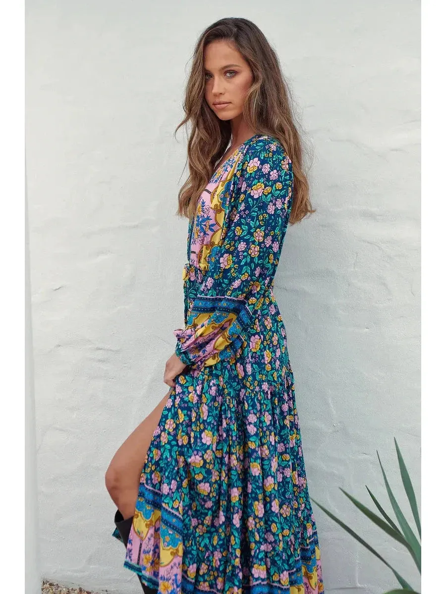 JAASE Posy Print Teresa Maxi Dress - Teal