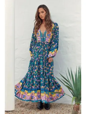 JAASE Posy Print Teresa Maxi Dress - Teal