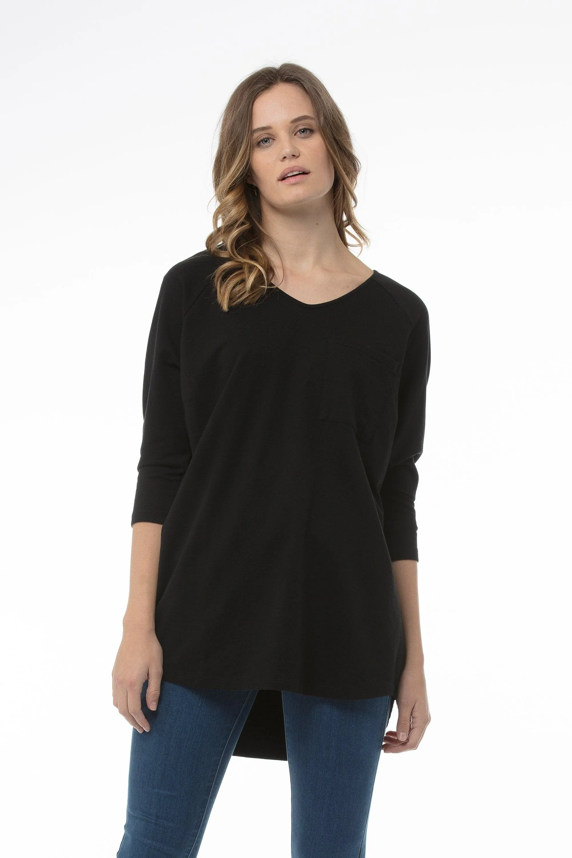 Knit Cotton Top | MAISIE Top - Black