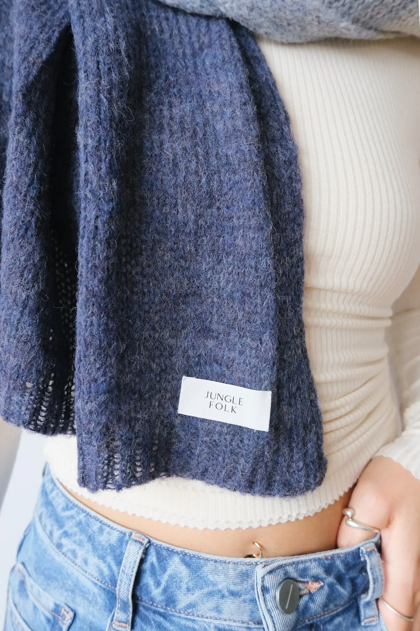 knit scarf - delta - lake colors