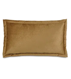 Lars Quilted Velvet King Sham 21x37 in Gold