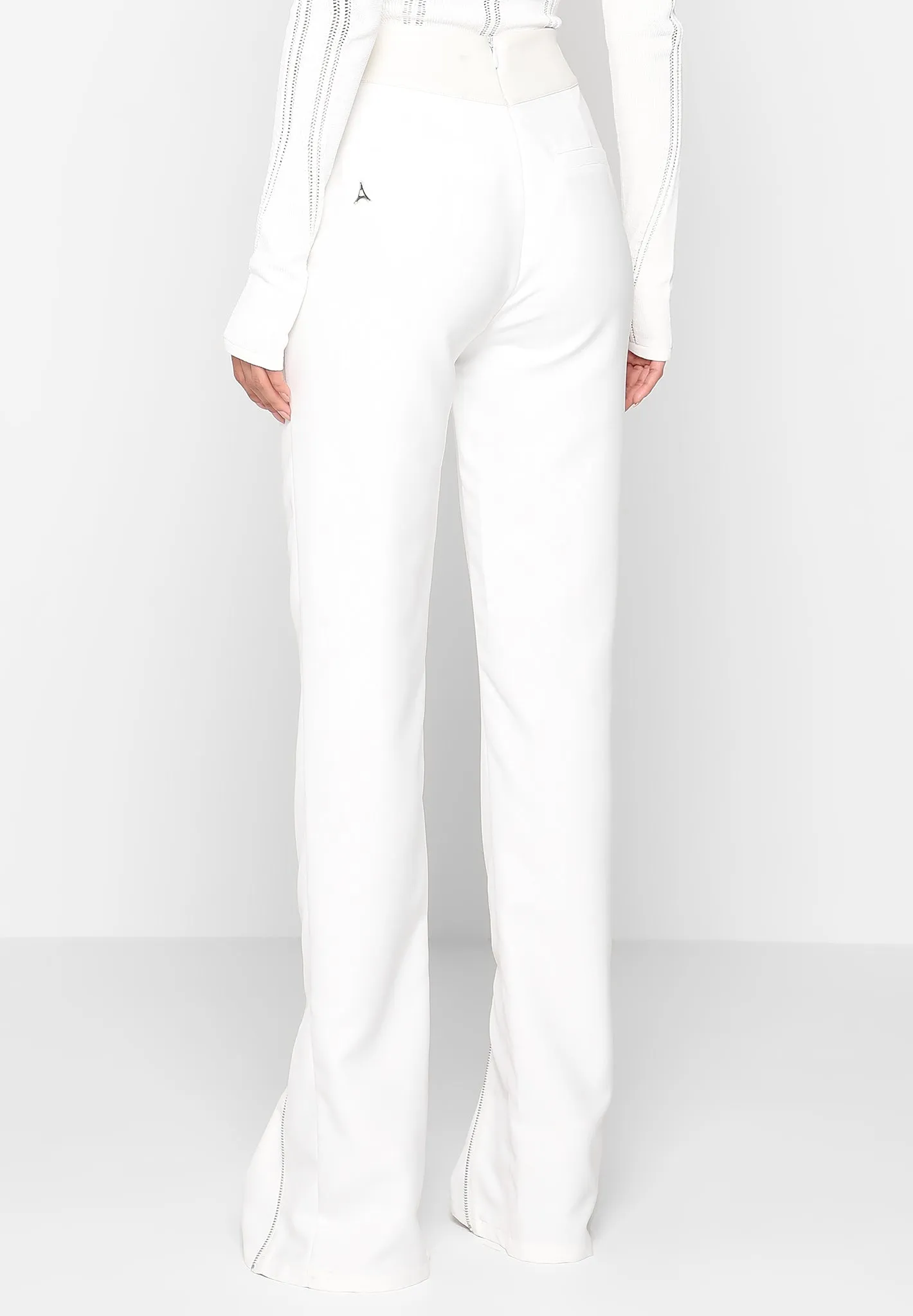 Leather Corset Zip Trousers - White