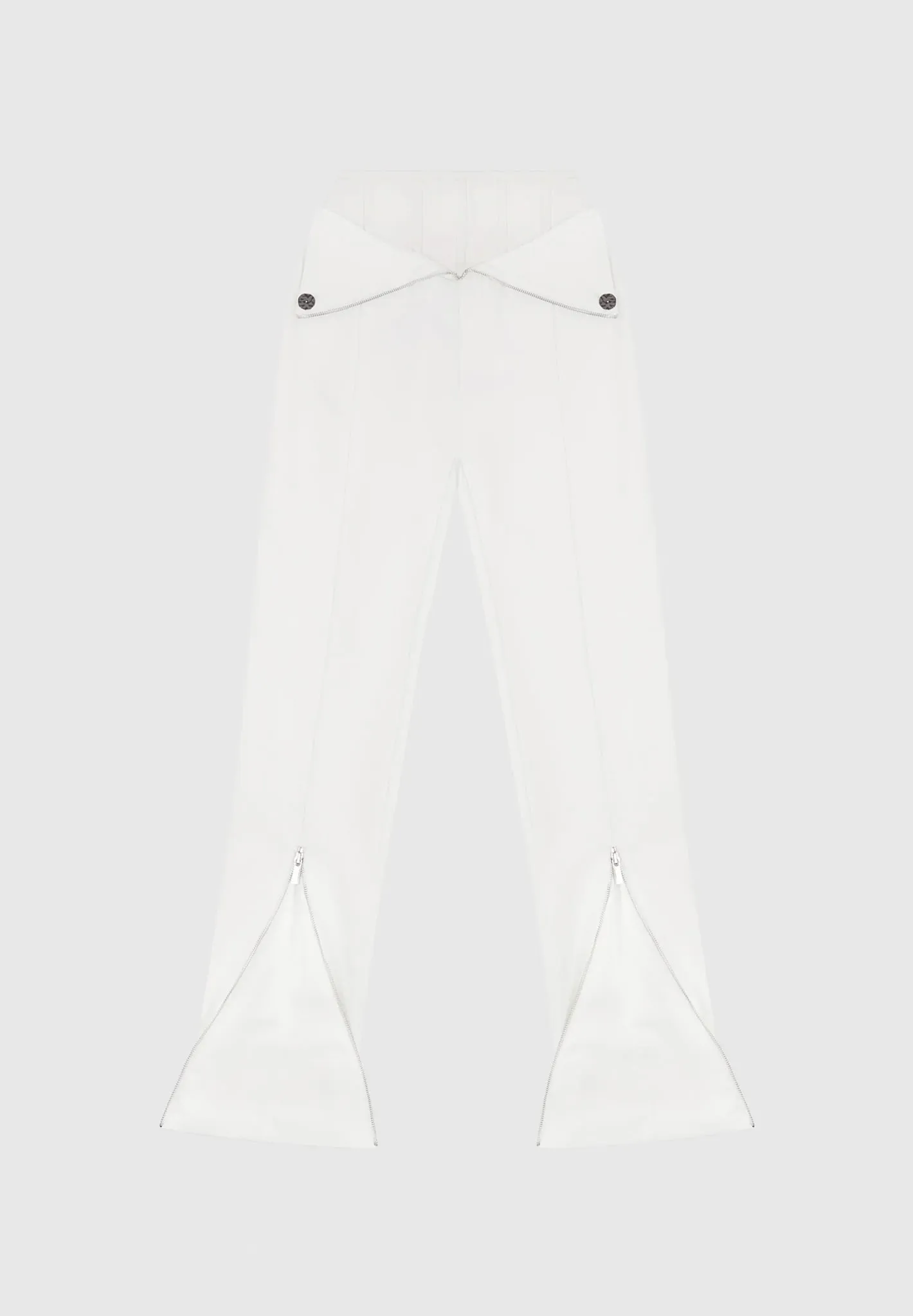 Leather Corset Zip Trousers - White