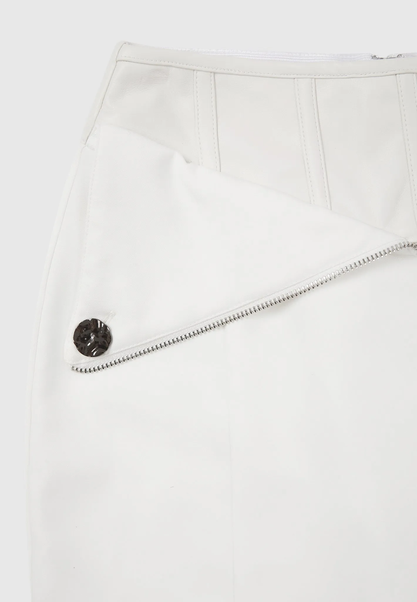 Leather Corset Zip Trousers - White