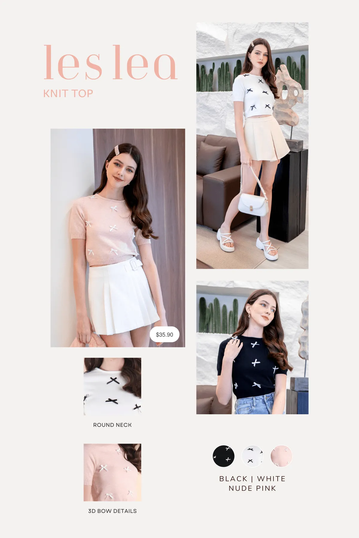 LES LEA KNIT TOP IN WHITE