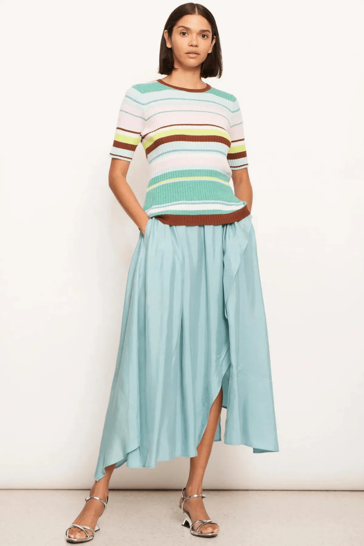 LIDO MULTI KNIT TEE CHOCOLATE MULTI