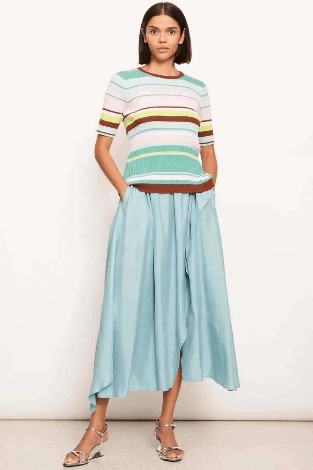 LIDO MULTI KNIT TEE CHOCOLATE MULTI
