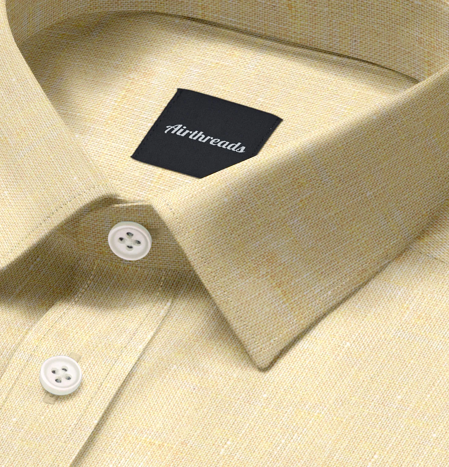 Long Sleeve Linen Shirt in Mustard