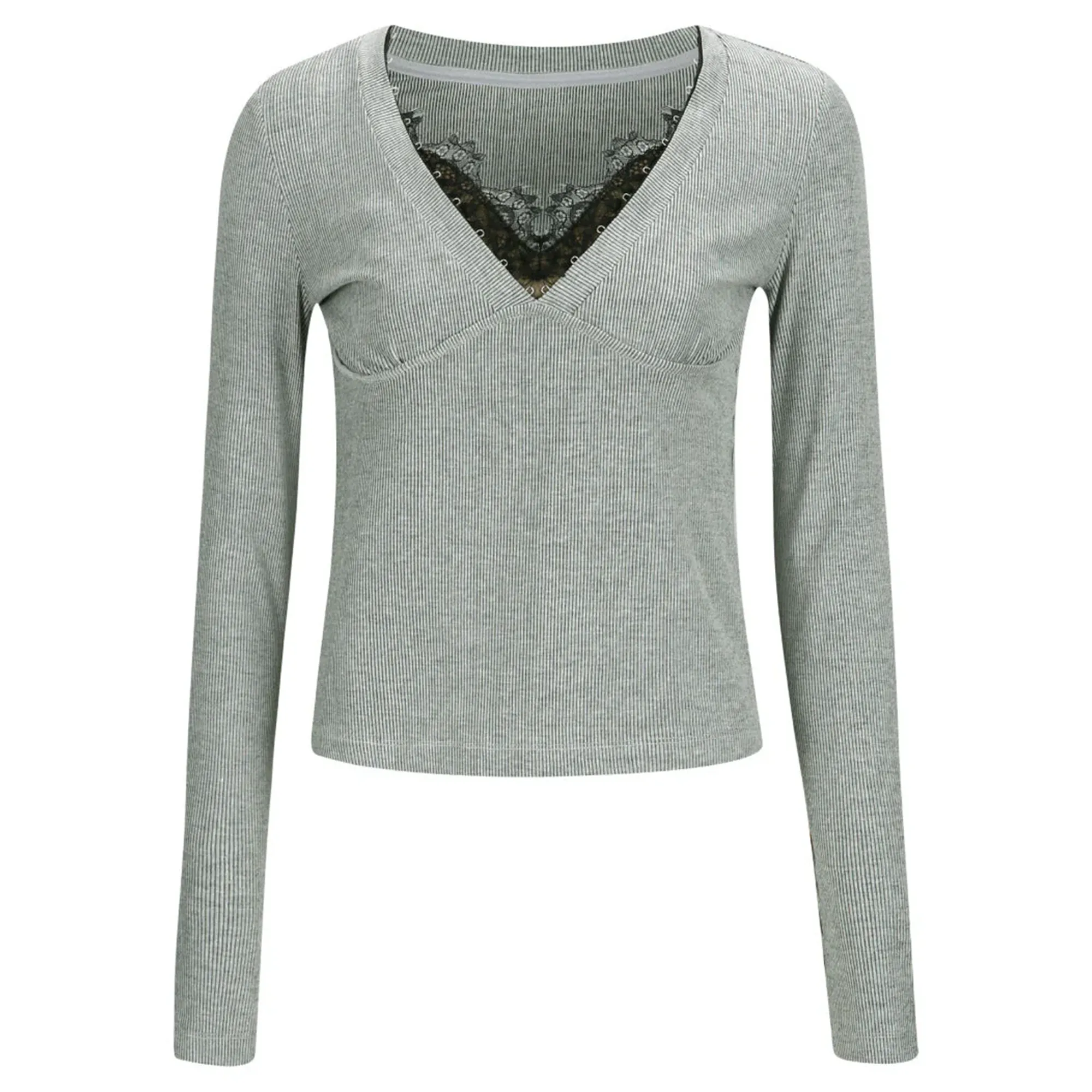 Lurex-Detailed Layered Knit Top