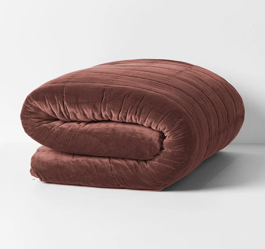 Luxury Velvet Coverlet Clove