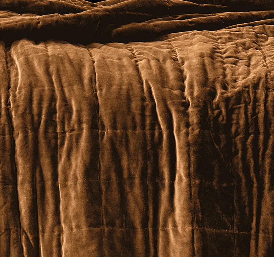 Luxury Velvet Coverlet Tobacco