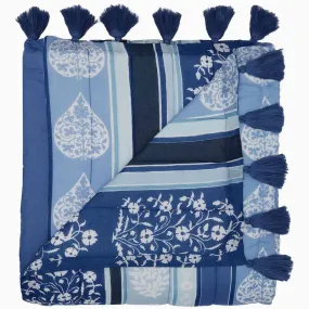 Malvika Lapis Quilted Throw Blanket by John Robshaw