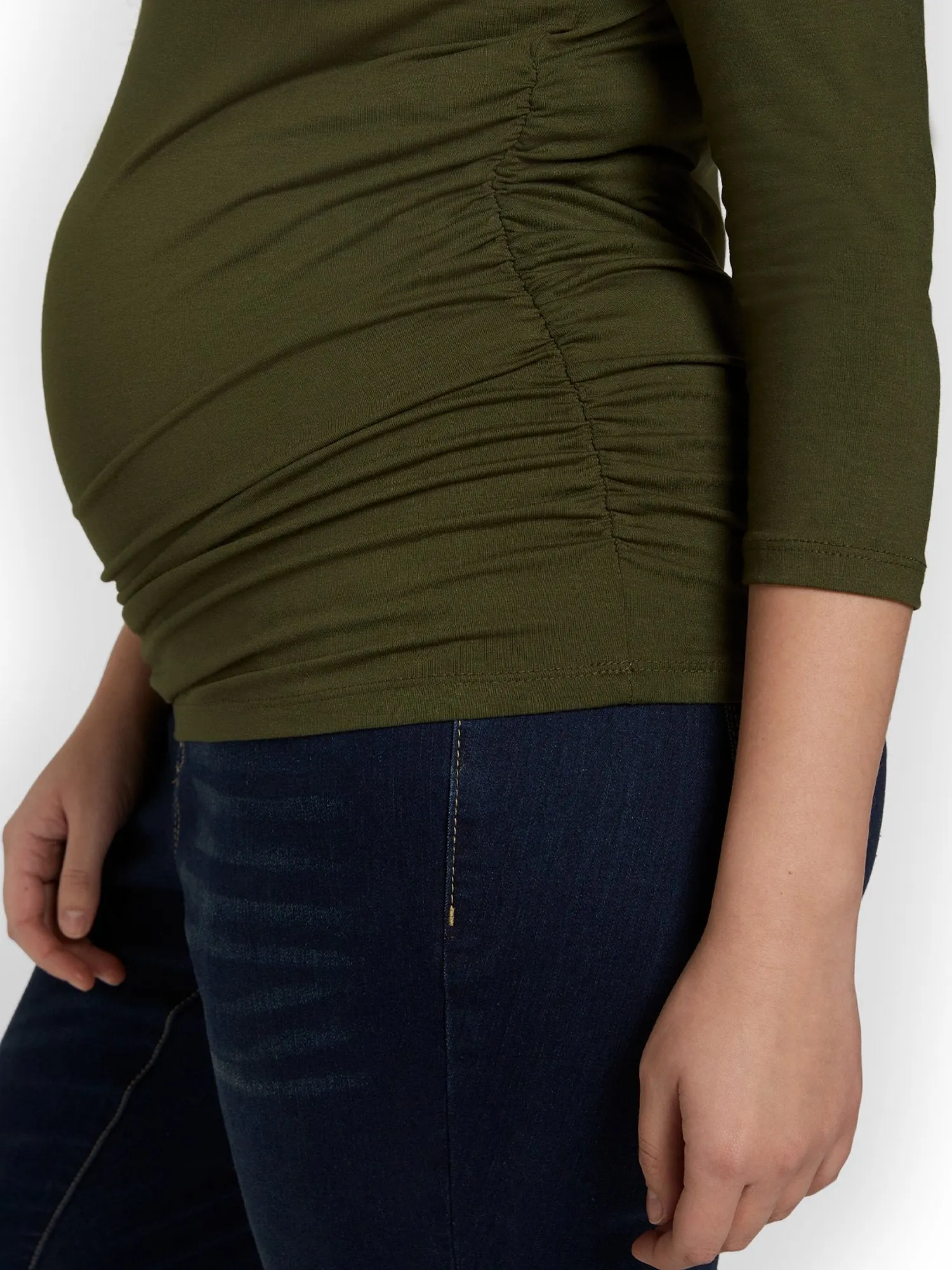 Maternity Ruched Turtleneck Top