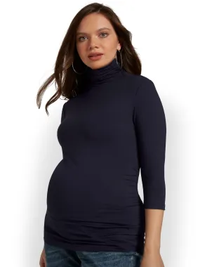 Maternity Ruched Turtleneck Top