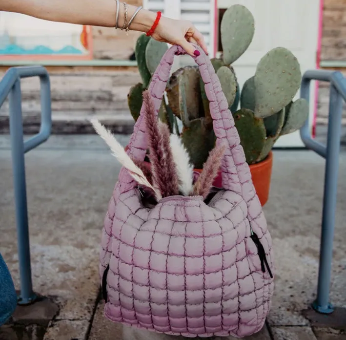 Mauve Oversized Hobo Tote