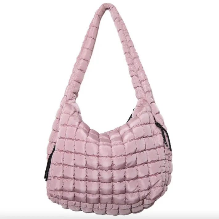 Mauve Oversized Hobo Tote