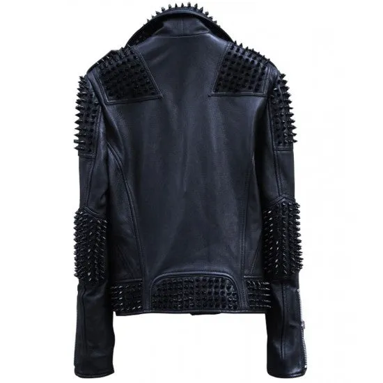 Mens Black Studded Leather Jacket