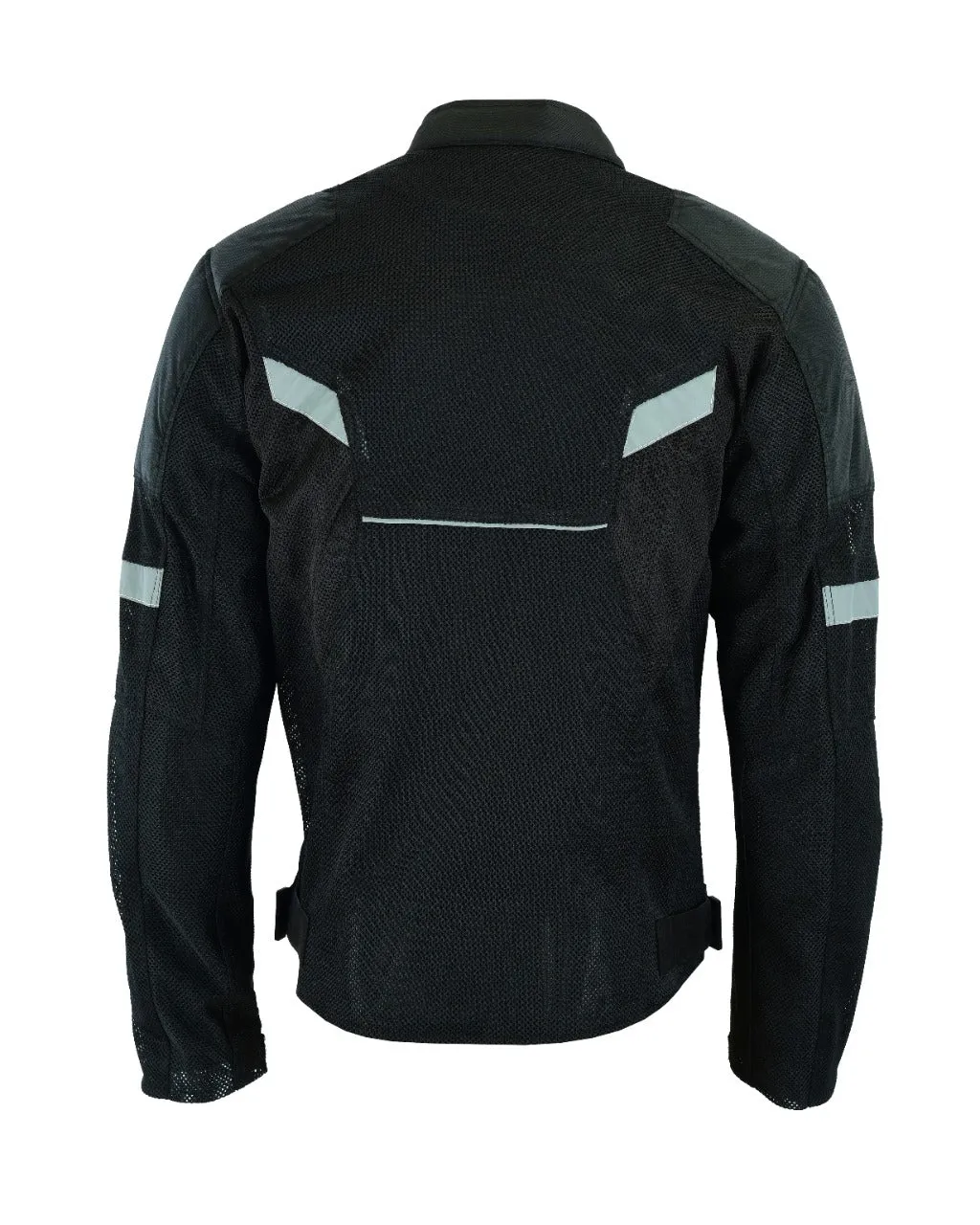 Mens Motorcycle Perforated Textile Reflective Mesh Riding 3 Season Jacket with amors