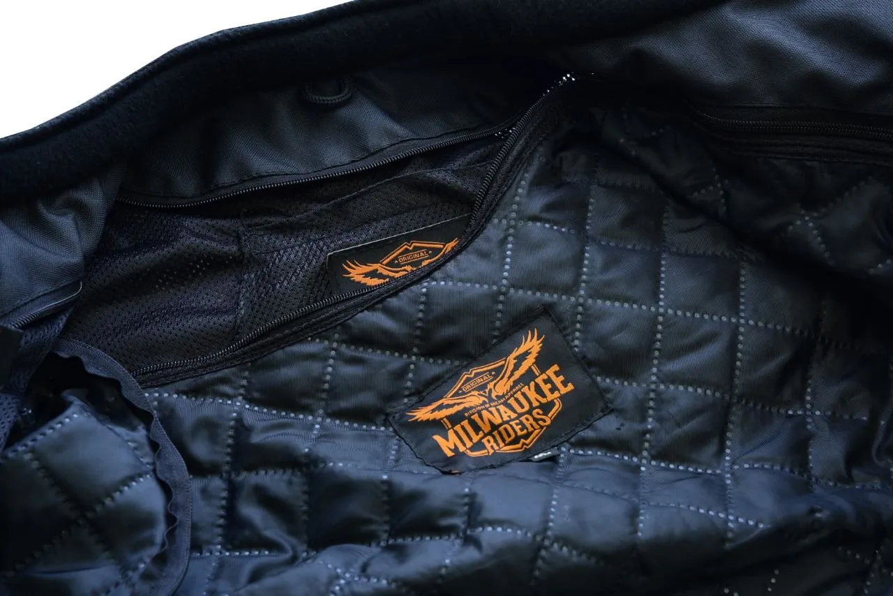Mens Motorcycle Perforated Textile Reflective Mesh Riding 3 Season Jacket with amors