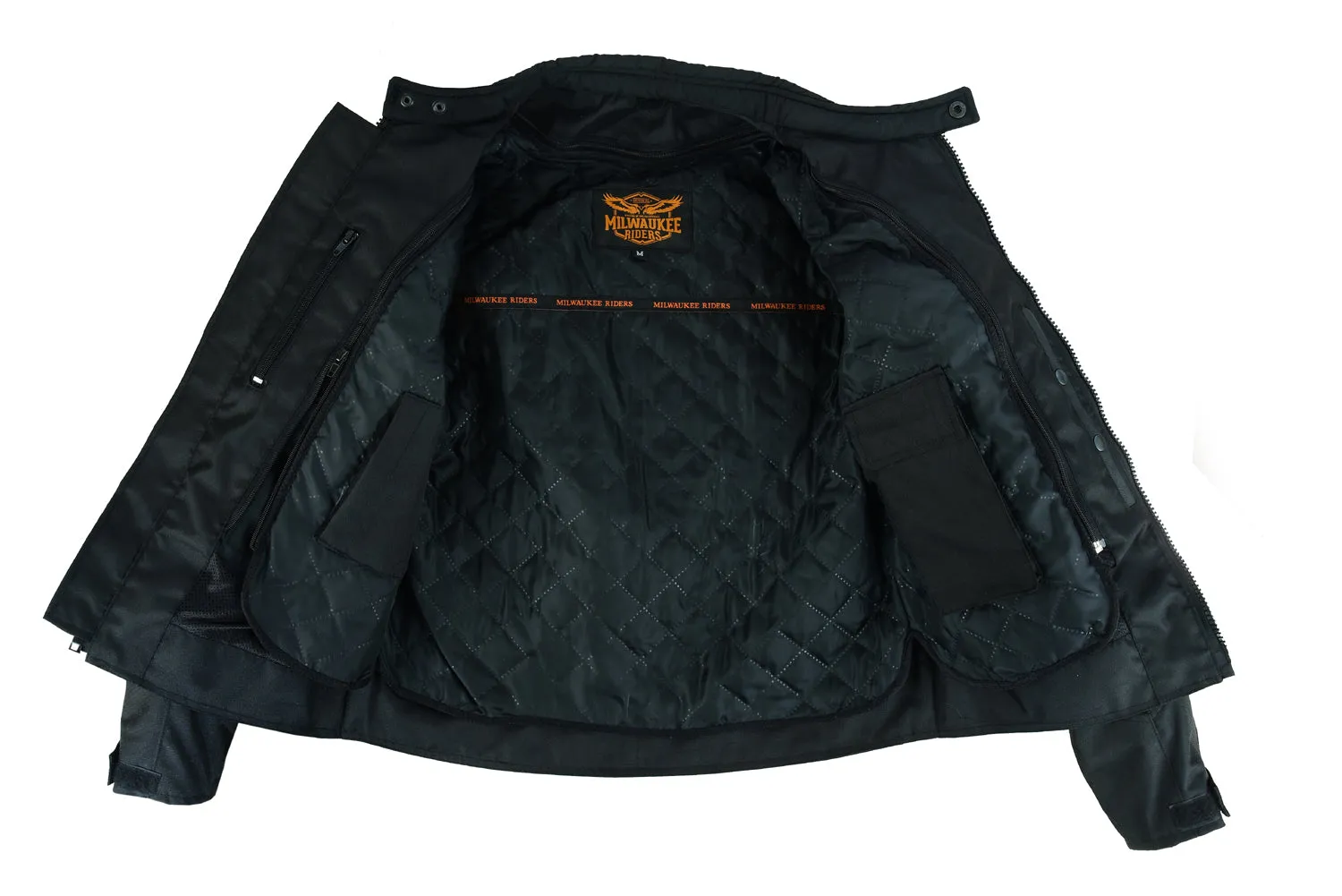 Mens Motorcycle Perforated Textile Reflective Mesh Riding 3 Season Jacket with amors