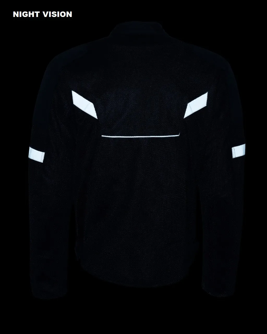 Mens Motorcycle Perforated Textile Reflective Mesh Riding 3 Season Jacket with amors