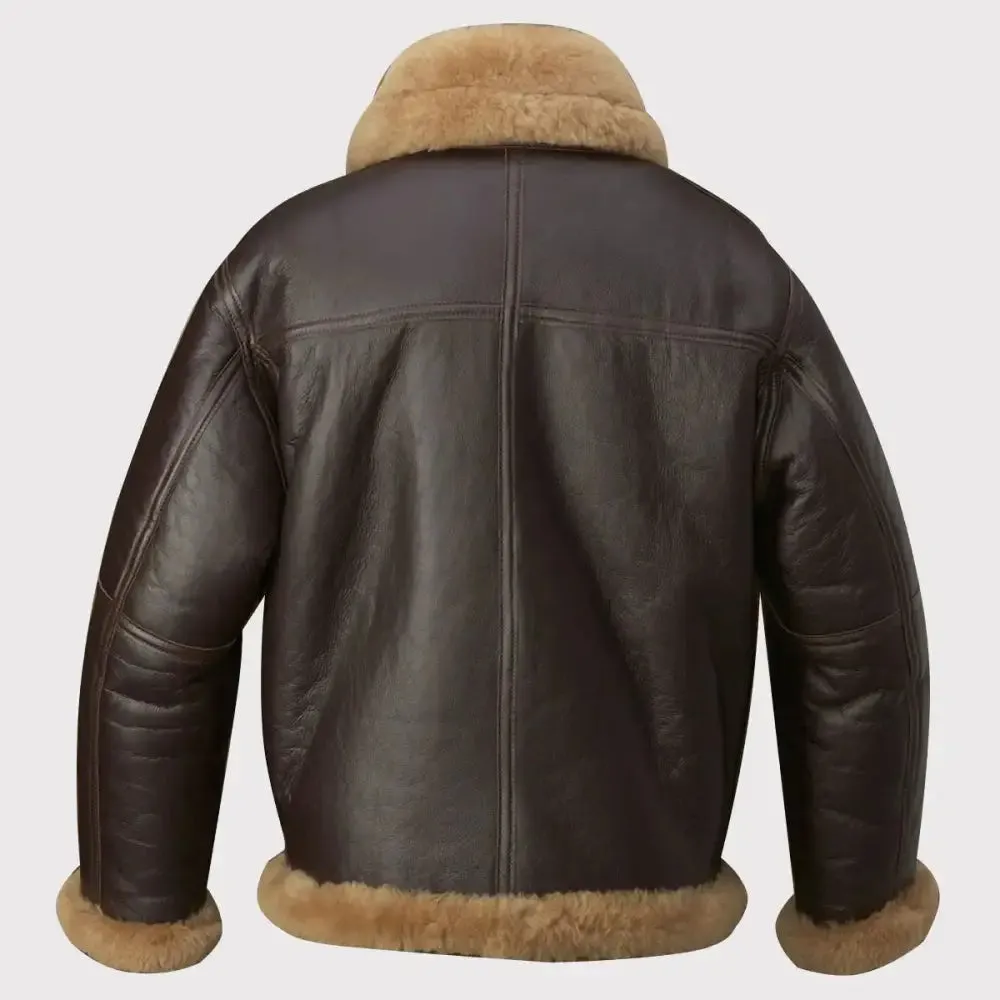 Men's RAF Brown Shearling Jacket - Classic Aviator Style!
