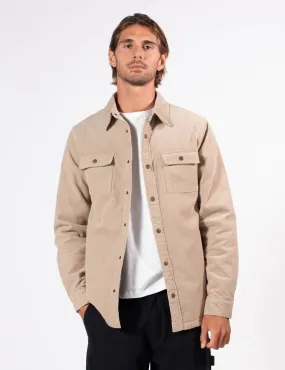 Mr Simple Quilted Cord Jacket in Stone