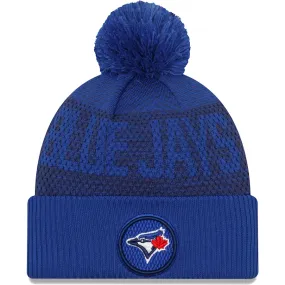 New Era Toronto Blue Jays Authentic Collection Sport Cuffed Knit Hat with Pom-Royal