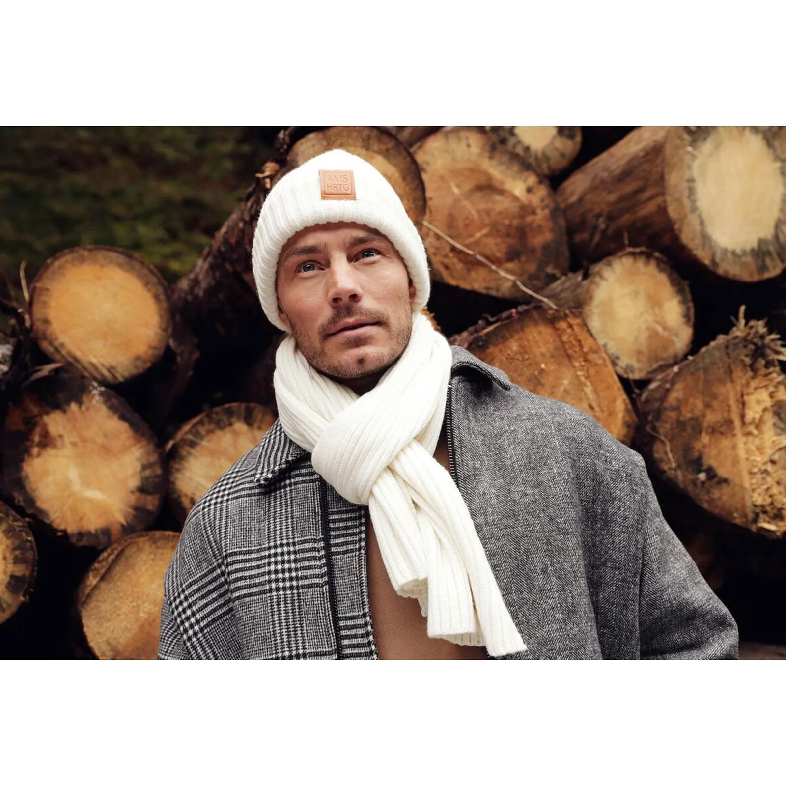 Off White Knit Scarf