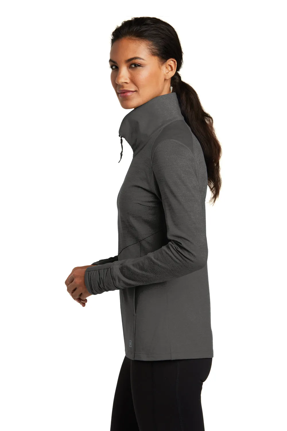 Ogio Womens Endurance Sonar Full Zip Jacket - Heather Blacktop - Closeout