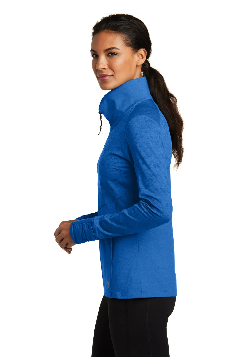 Ogio Womens Endurance Sonar Full Zip Jacket - Heather Electric Blue - Closeout