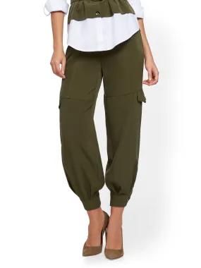 Olive Button-Accent Cargo Pant - 7th Avenue
