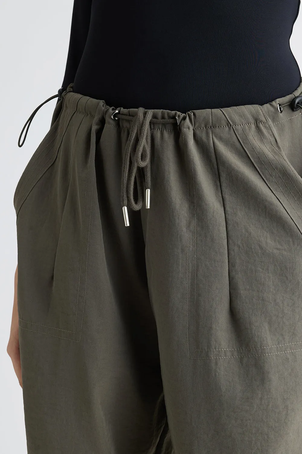 Olive Parachute Cargo Pants