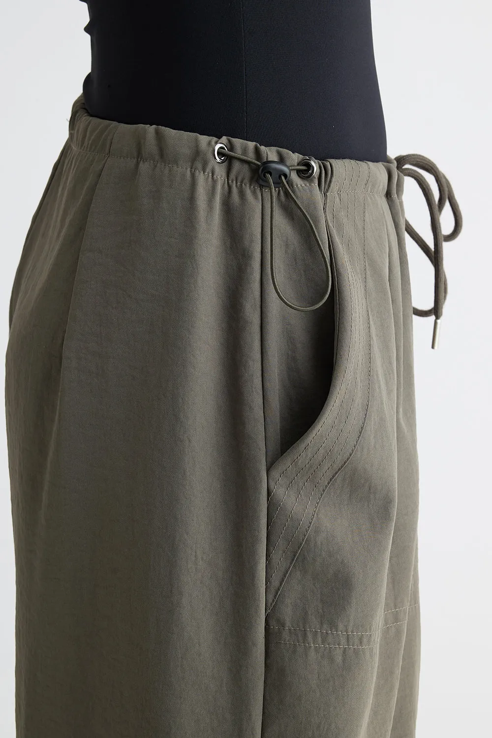Olive Parachute Cargo Pants