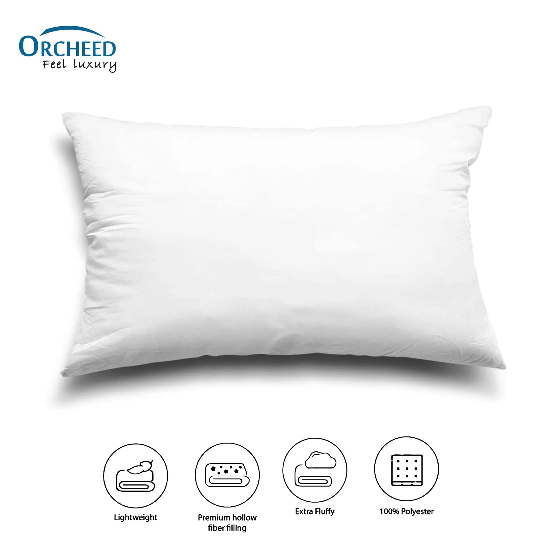 ORCHEED Microfiber Royal Luxury Pillow with Cotton Case for Sleeping & Suitable for Neck Pain, Back Sleeper, Side Sleeper & Stomach Sleeper, Machine Washable (Size LxB: 17x27 in) (1)