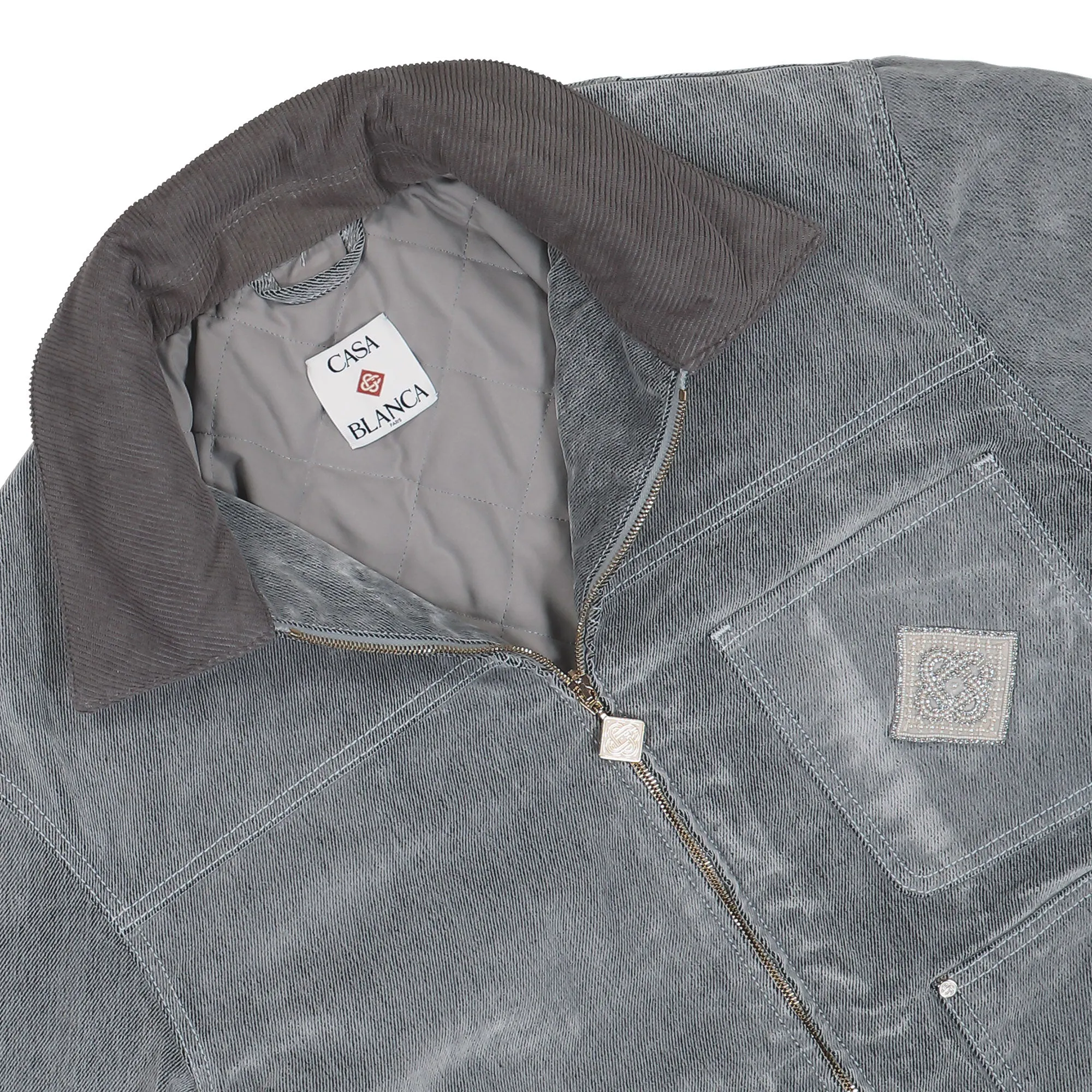 Peach Texture Denim Cargo Jacket