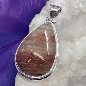 Pendant Thousand Layer Quartz Teardrop S/S 5.5 cm
