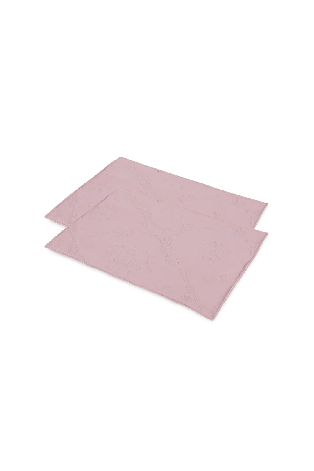 Pink Floral Embroidered Bedspread 3 Pieces (Double Size)