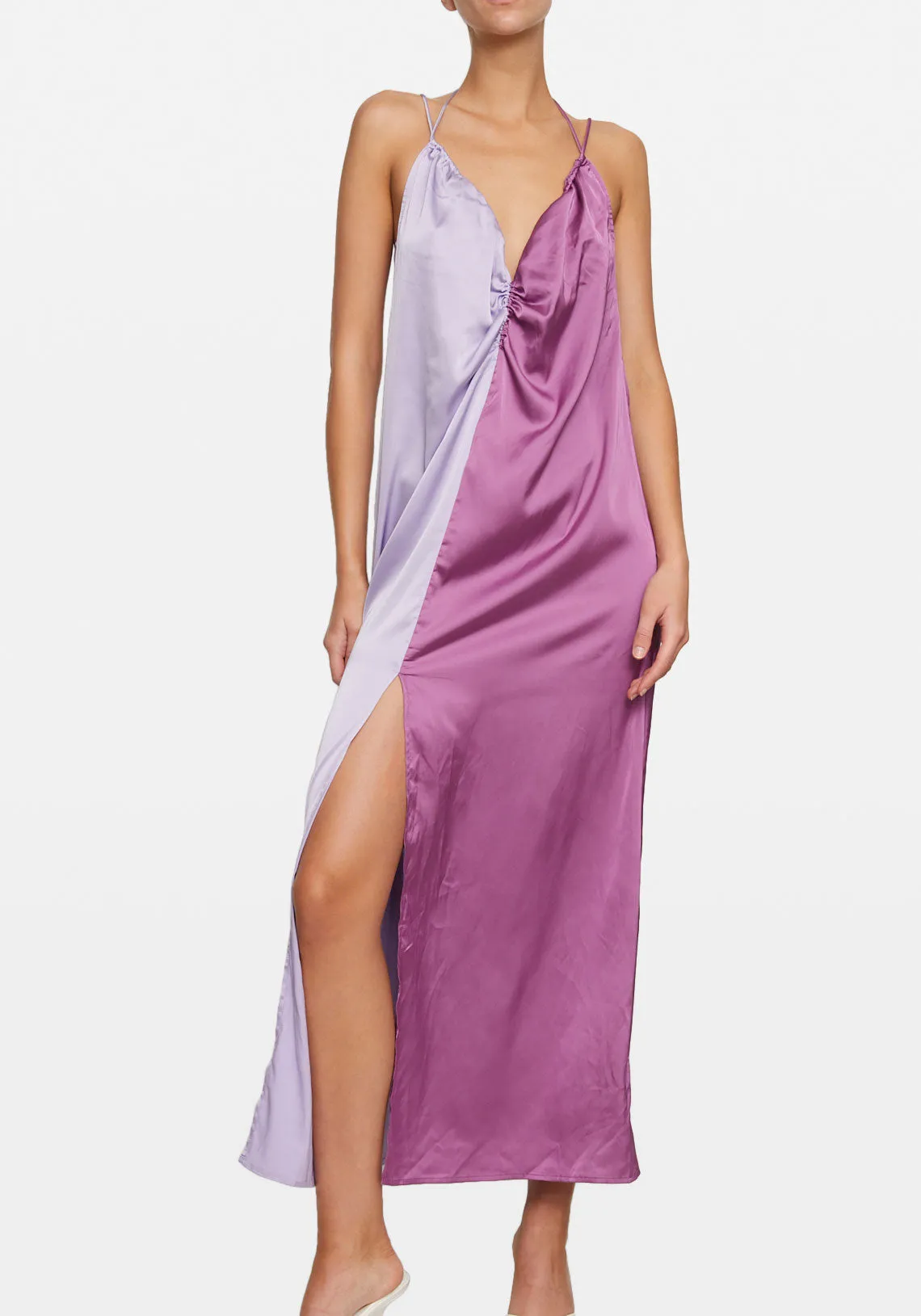 PISCES TWO TONE SLIP DRESS PURPLE