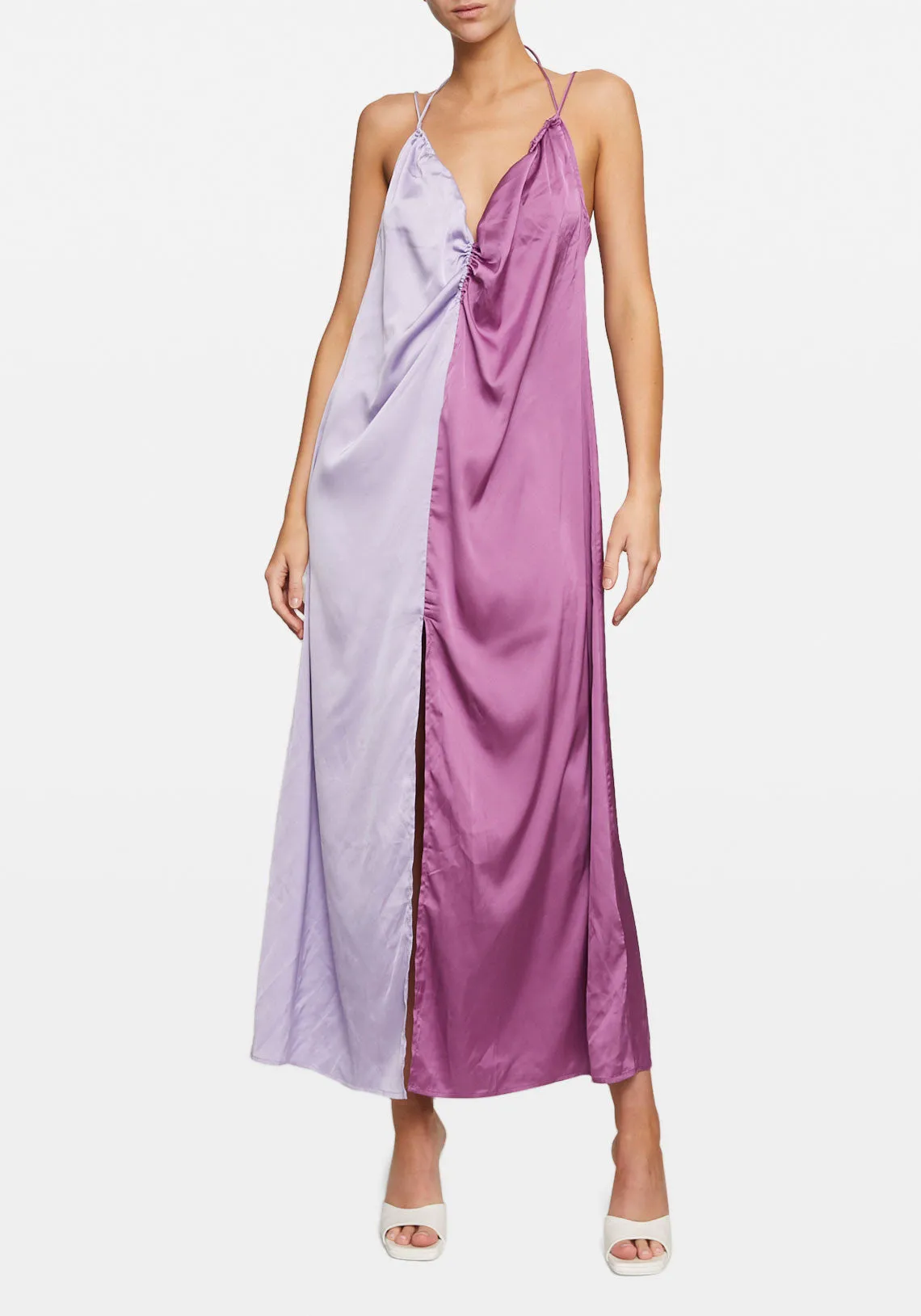 PISCES TWO TONE SLIP DRESS PURPLE