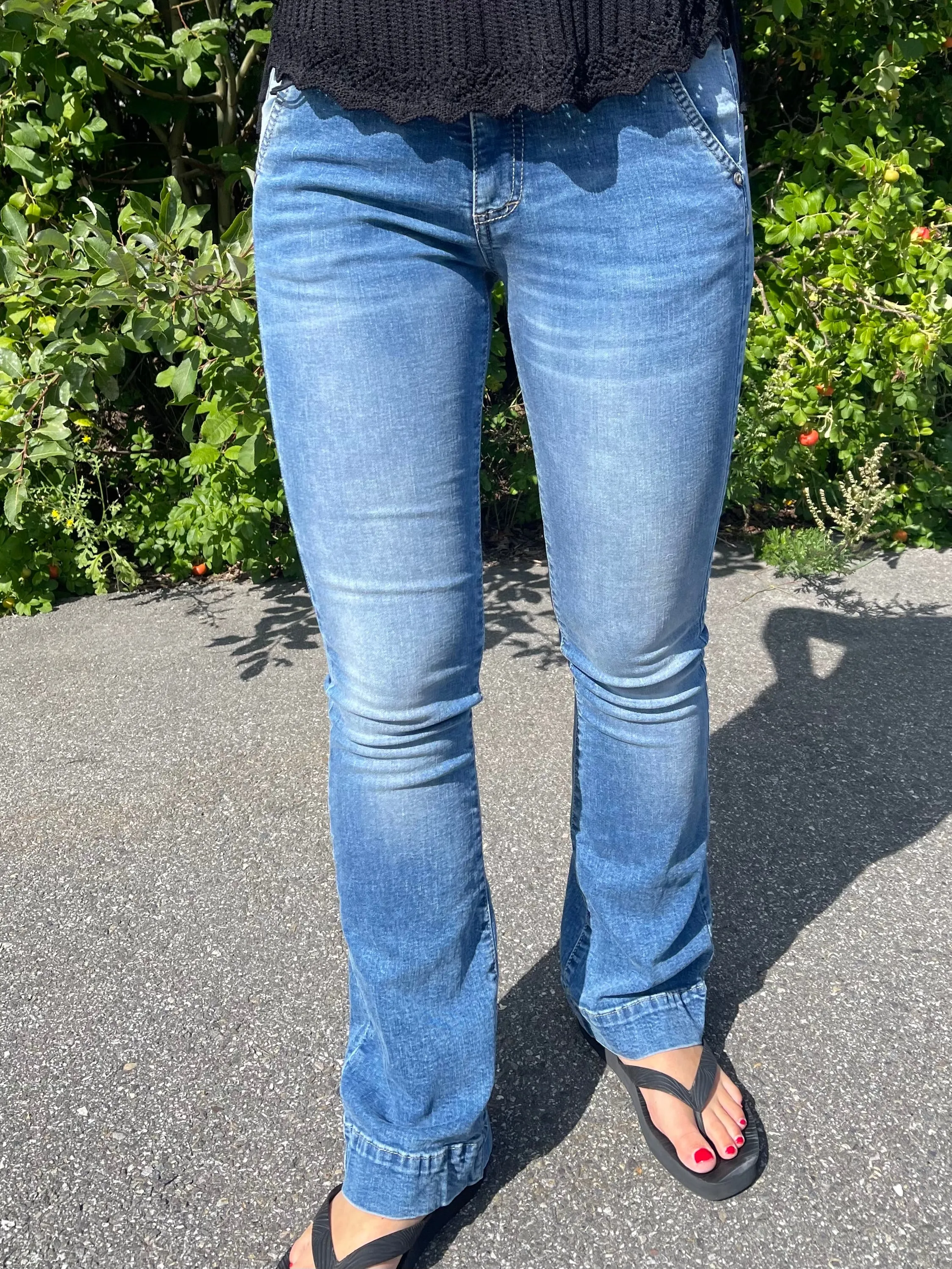 PLEASE CHINO FLARE LONDON BLU DENIM