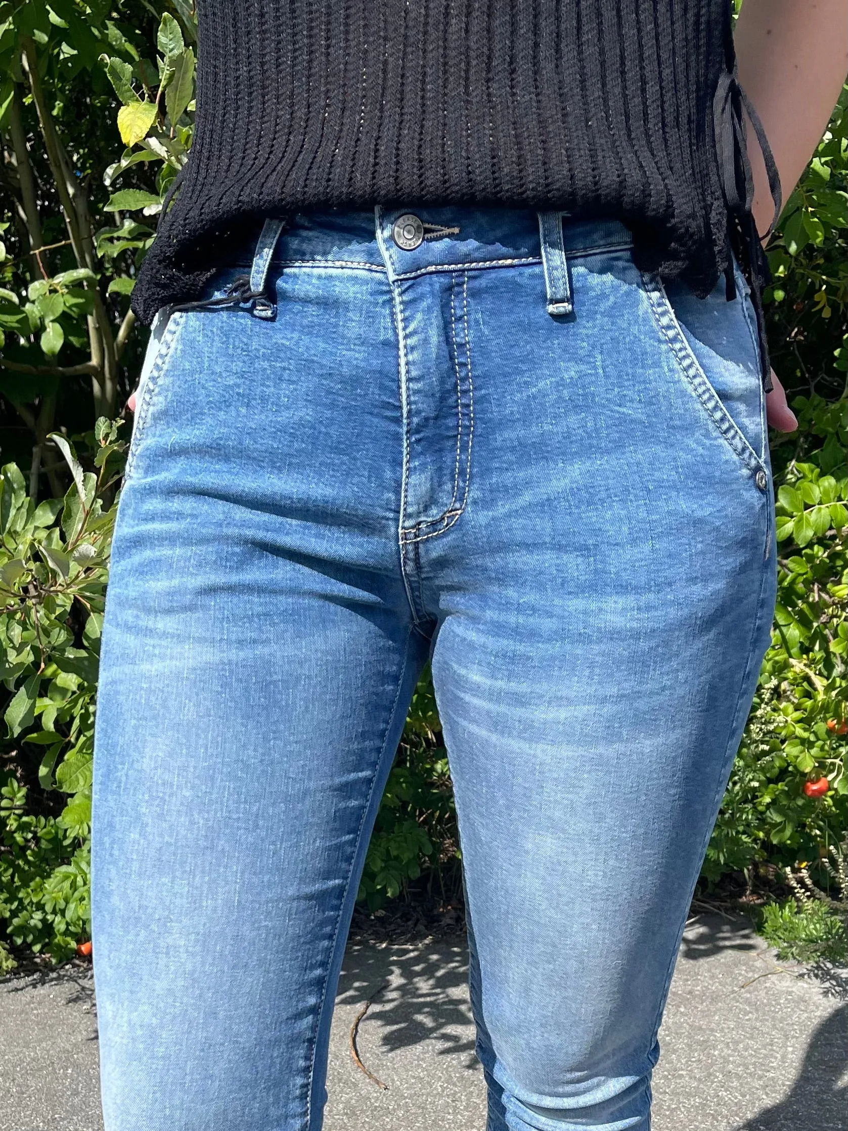 PLEASE CHINO FLARE LONDON BLU DENIM