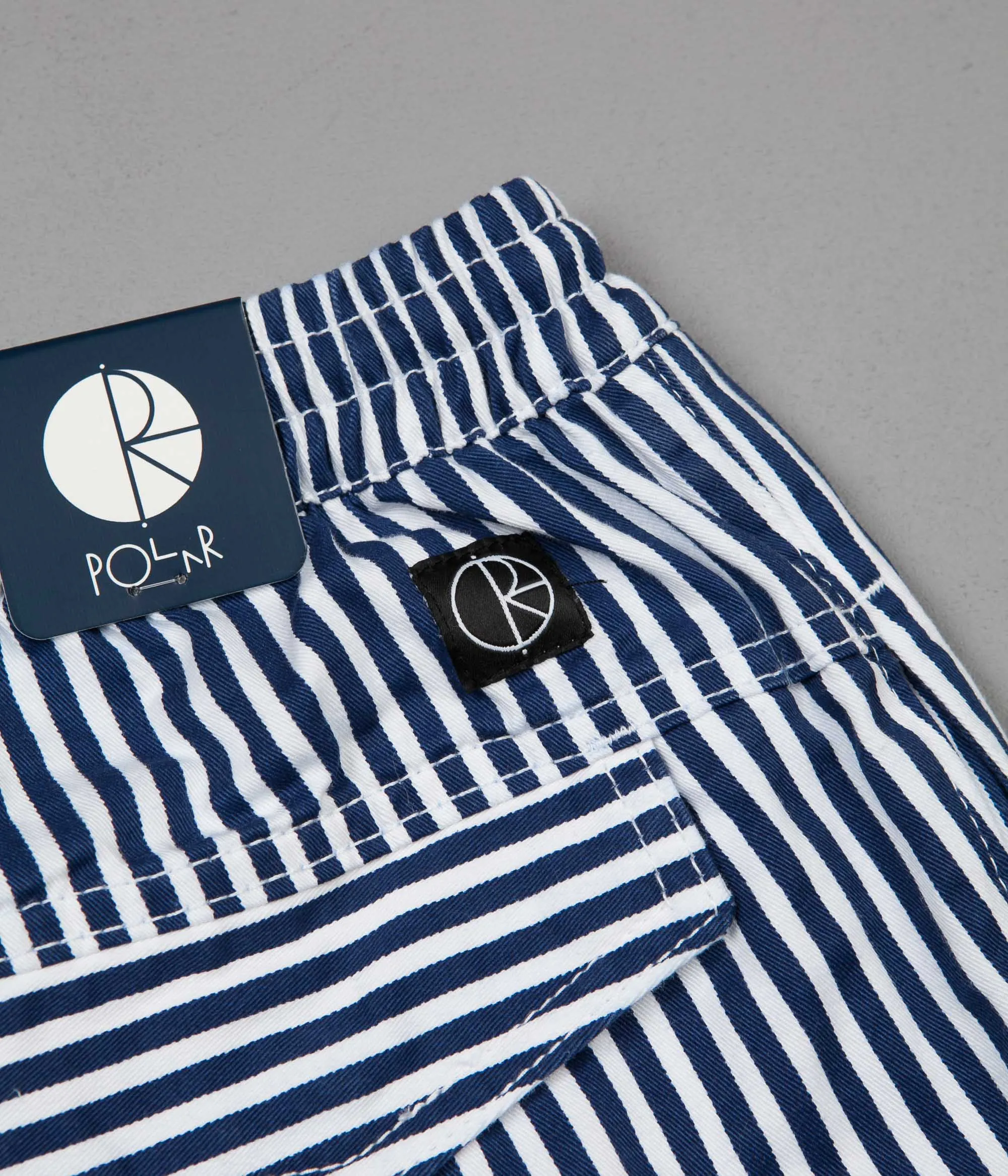 Polar Striped Cargo Trousers - White / Navy