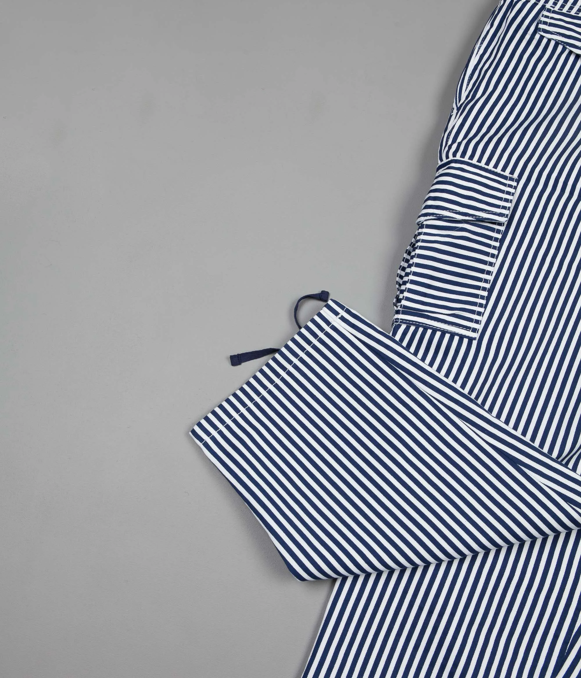 Polar Striped Cargo Trousers - White / Navy