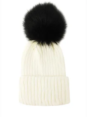 Pom.Precious Beanie - Wht Blk (Final Sale)