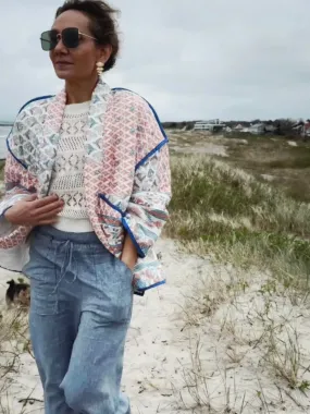 QUILTED JACKET - BLUE/MULTI