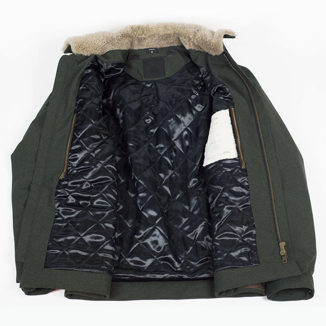 "Bumfreezer" jacket in Army Green hopsack fabric