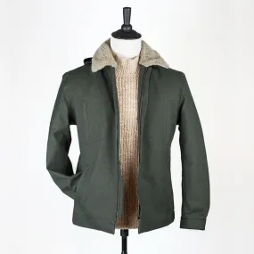 "Bumfreezer" jacket in Army Green hopsack fabric